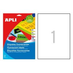APLI Paq.20 etiquetas A4 amarillo fluorescente - 2878