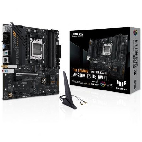 Placa Base Asus TUF GAMING A620M-PLUS WiFi Socket AM5/ DDR5/ PCIe 4.0/ Micro ATX - 90MB1F00-M0EAY0