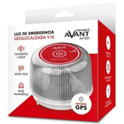 Luz baliza de emergencia para coche Avant V16 Connected AV1201/ Homologada/ Base Imantada/ Geolocalizable/ Funciona a Pilas - AV