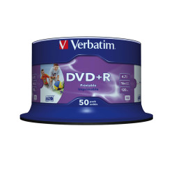 VERBATIM DVD+R 4.7GB 16x Photo Imprimi (Tarrina 50) - 43512