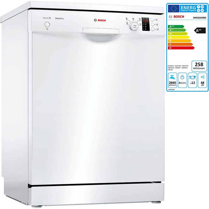 LAVAVAJILLAS BOSCH SMS25AW05E 12CUB E BCO DISP - SMS25AW05E