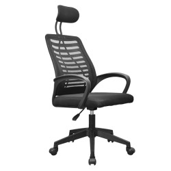 SILLA ERGONOMICA MARS GAMING MGCERGOBBK NEGRO RESPALDO EN MALLA TRANSPIRABLE REPOSACABEZAS AJUSTABLE - MGCERGOBBK
