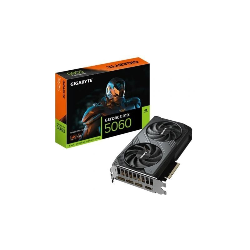 Tarjeta Gráfica Gigabyte GeForce RTX 5060 WindForce OC/ 8GB GDDR7 - 9VN5060WO-00-G10