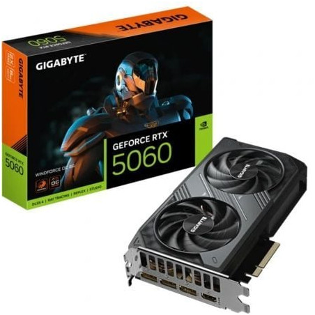 Tarjeta Gráfica Gigabyte GeForce RTX 5060 WindForce OC/ 8GB GDDR7 - 9VN5060WO-00-G10