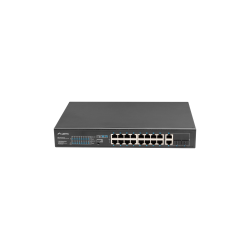 SWITCH LANBERG 18 PTOS 100MB 16xPOE+/2x GBIT ETHER 150W RACK 10"/19" - RSFE-16P-2C-150