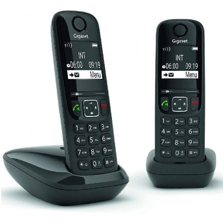 Teléfono Inalámbrico Gigaset AS690/ Pack DUO/ Negro - L36852-H2816-D201