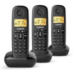 Teléfono Inalámbrico Gigaset Basic 100/ Pack TRIO/ Negro - L36852-H3206-D211