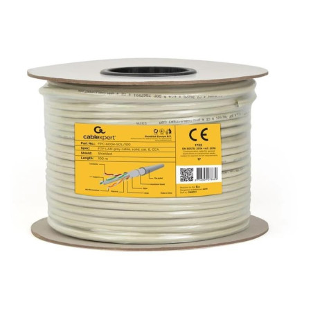 Gembird Cable LAN CAT6 FTP (CCA), sólido 100 m - FPC-6004-SOL/100