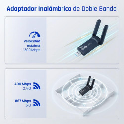 iggual Adaptador USB Wifi 1300 Mbps dual 2.4G/5G - IGG320952