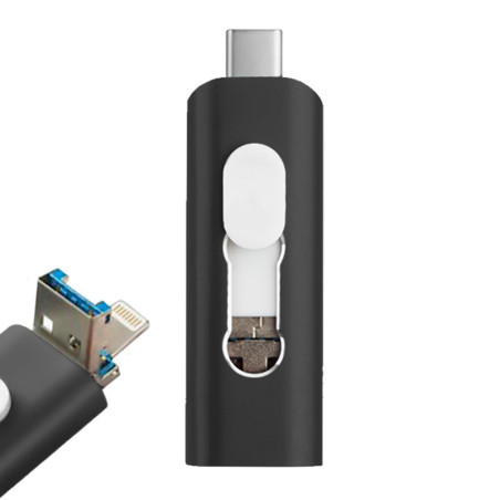 Cool 3 en 1 128GB Lightning / Tipo-C / Micro-USB Negro - 8434847047010