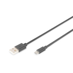 Digitus Cable USB 2.0 a MicroUSB M/M 1.8m Negro - 4016032282969