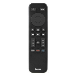 Hama Mando a Distancia para TV - Universal - Alcance 10m - Acceso Directo a Plataformas de Streaming - 14x3.8x1.9cm - Color Negr