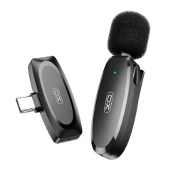 XO MKF08A Microfono Inalambrico de Solapa - Conector Tipo C - Autonomia hasta 6 Horas - Alcance 10 Metros - Color Negro - XOMKF0