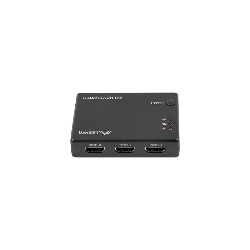 Switch video lanberg 4k - 3 x hdmi - micro usb - negro - control remoto - SWV-HDMI-0003