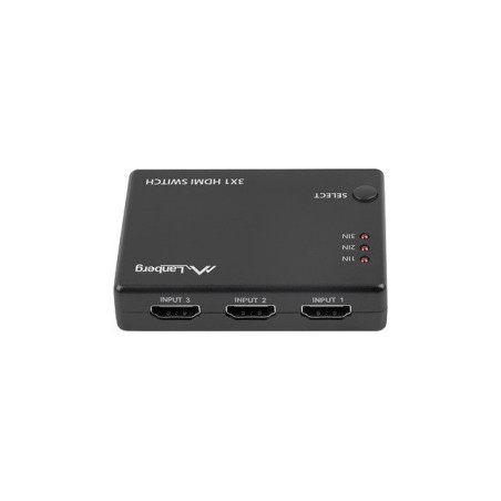 Switch video lanberg 4k - 3 x hdmi - micro usb - negro - control remoto - SWV-HDMI-0003