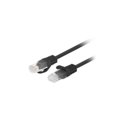 CABLE RED LANBERG LATIGUILLO CAT.6 UTP 0.25M NEGRO FLUKE PASSED (PACK 10 UDS) - PCU6-20CC-0025-BK