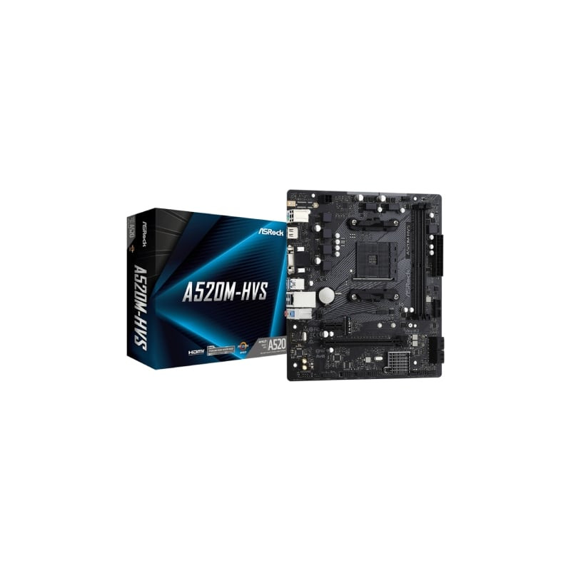 Placa Base Asrock A520M-HVS/ DDR4/ PCIe 3.0/ Socket AM4/ Micro ATX - 90-MXBE60-A0UAYZ
