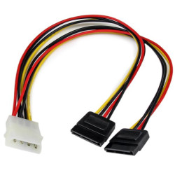 StarTech 12in LP4 to 2x SATA Power Y Cable Adapter - 0065030809207