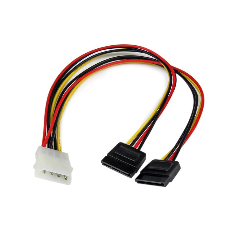 StarTech 12in LP4 to 2x SATA Power Y Cable Adapter - 0065030809207