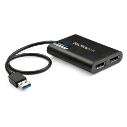 Adapter USB3.0 (ST)  2x DisplayPort (BU) 4K 60Hz 30cm StarTech.com Black - 0065030878487