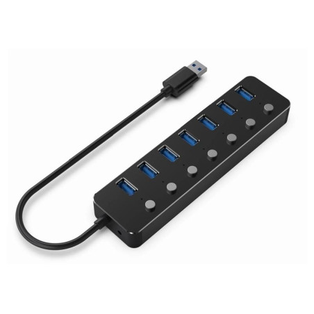 Gembird HUB USB 3.2 (Gen 1) de 7p c/ interruptores - UHB-U3P7P-01