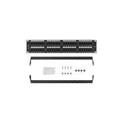 PATCH PANEL LANBERG 48 PUERTOS 2U 19? CAT.6 NEGRO - PPU6-2048-B