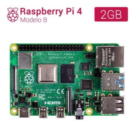 Raspberry Pi 4 modelo B - Broadcom BCM2711 Quad core Cortex-A72 - 2GB - Wifi - Bluetooth - Gigabit Ethernet - 2 x USB 3.0 - 2 x 