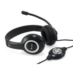 Equip - Auriculares USB Equip Life - Micrófono - Control de volumen - Cable 2m - Negro/blanco - 245301