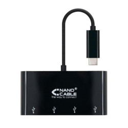 Hub USB Tipo-C Nanocable 10.16.4401-BK / 4xUSB - 10.16.4401-BK