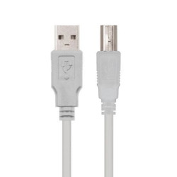 Cable USB 2.0 Impresora Nanocable 10.01.0104/ USB Tipo-B Macho - USB Macho/ 3m/ Beige - 10.01.0104