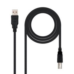 Cable USB 2.0 Impresora Nanocable 10.01.0105-BK/ USB Tipo-B Macho - USB Macho/ 4.5m/ Negro - 10.01.0105-BK