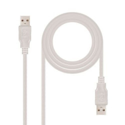 Cable USB 2.0 Nanocable 10.01.0302/ USB Macho - USB Macho/ 1m/ Beige - 10.01.0302