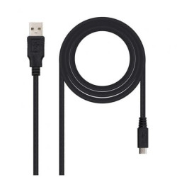 Cable USB 2.0 Nanocable 10.01.0501/ USB Macho - MicroUSB Macho/ 1.8m/ Negro - 10.01.0501