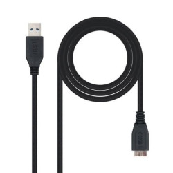 Cable USB 3.0 Nanocable 10.01.1101-BK/ USB Macho - MicroUSB Macho/ 1m/ Negro - 10.01.1101-BK