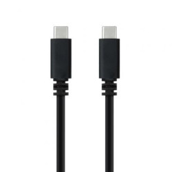 Cable USB 2.0 Tipo-C Nanocable 10.01.2301-L150/ USB Tipo-C Macho - USB Tipo-C Macho/ 480Mbps/ 1.5m/ Negro - 10.01.2301-L150