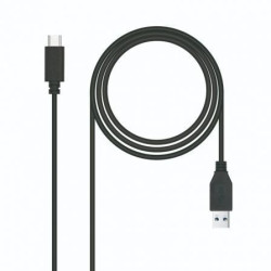 Cable USB 3.1 Tipo-C Nanocable 10.01.4000/ USB Tipo-C Macho - USB Macho/ 50cm/ Negro - 10.01.4000