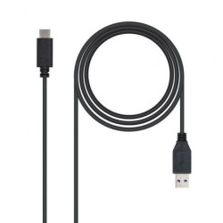 Cable USB 3.1 Nanocable 10.01.4001/ USB Tipo-C Macho - USB Macho/ 1m/ Negro - 10.01.4001