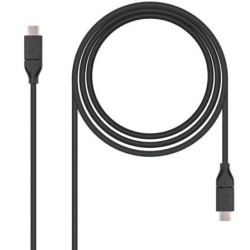 Cable USB 3.1 Nanocable 10.01.4101/ USB Tipo-C Macho - USB Tipo-C Macho/ 1m/ Negro - 10.01.4101