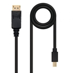 Cable Mini DisplayPort 1.2 4K Nanocable 10.15.2402/ Mini DisplayPort Macho - DisplayPort Macho/ 2m/ Negro - 10.15.2402
