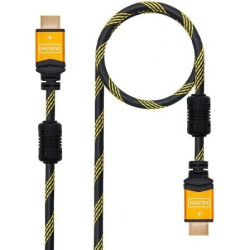 Cable HDMI 2.0 4K Nanocable 10.15.1602/ HDMI Macho - HDMI Macho/ 1.5m/ Negro/ Naranja - 10.15.3701-L150