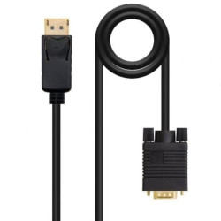 Cable Conversor Nanocable 10.15.4402/ DisplayPort Macho - VGA Macho/ 2m/ Negro - 10.15.4402