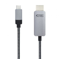 Cable Conversor Nanocable 10.15.5102/ USB Tipo-C Macho - HDMI Macho/ 1.8m/ Negro - 10.15.5102