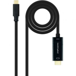 Cable Conversor Nanocable 10.15.5135/ USB Tipo-C Macho - HDMI Macho/ 5m/ Negro - 10.15.5135