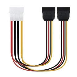 Cable Duplicador de Alimentación Nanocable 10.19.0101-OEM/ Molex Macho - 2x SATA Hembra/ 20cm - 10.19.0101-OEM