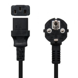 Cable Alimentación Nanocable 10.22.0103/ Schuko Macho - C13 Hembra/ 3m/ Negro - 10.22.0103