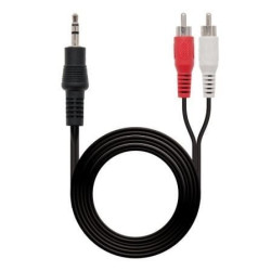 Cable Estéreo Nanocable 10.24.0301/ Jack 3.5 Macho - RCA Macho/ 1.5m/ Negro - 10.24.0301