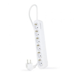 Regleta Nanocable 10.37.0006-NS/ 6 Tomas de Corriente/ Cable 1.4m/ Blanca - 10.37.0006-NS