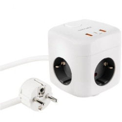 Regleta Nanocable 10.37.0011/ 3 Tomas de corriente/ 2 USB - 1 USB Tipo-C/ Cable 1.4m/ Blanca - 10.37.0011