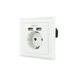 Roseta de Pared Nanocable 10.35.0010/ 1 Schuko/ 2 USB - 10.35.0010