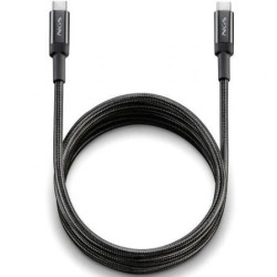 Cable USB 2.0 Tipo-C NGS KNOT/ USB Tipo-C Macho - USB Tipo-C Macho/ Hasta 65W/ 480Mbps/ 2m/ Negro - KNOT65W-2
